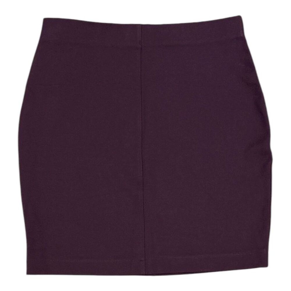 Express Women's Pull On Soft Stretch Ponte Sophisticated Mini Skirt - Burgundy